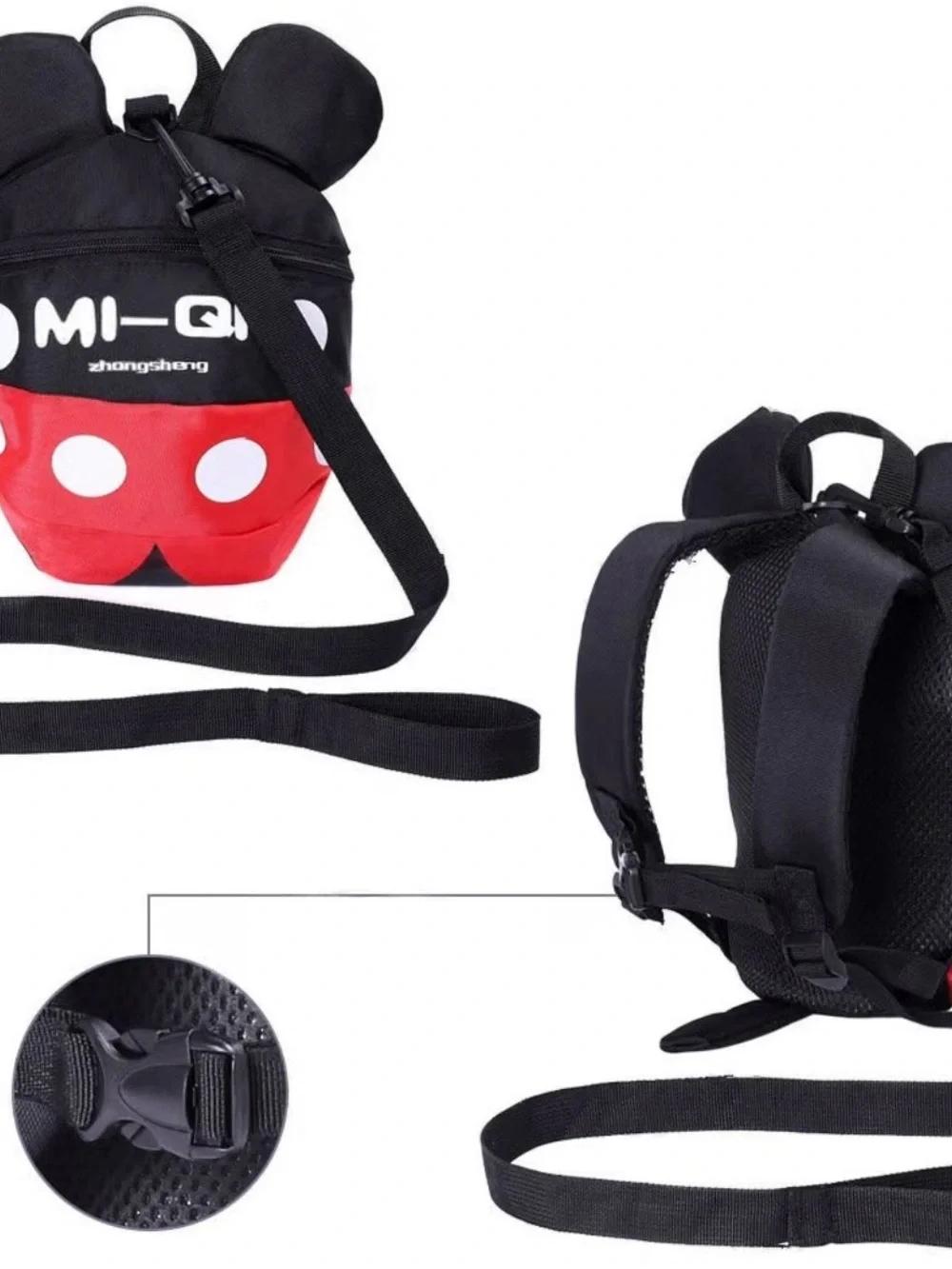 Disney Kids Black & Red Minnie Mouse Crossbody Bag with White Polka Dots
